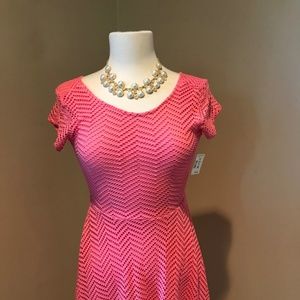 Pink short cap sleeve dress